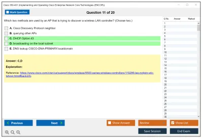 Cisco 350-401 Implementing Cisco Enterprise Network Core Technologies (350-401 ENCOR) Practice test exam simulator test engine exam Prep practice test questions answers Image 11