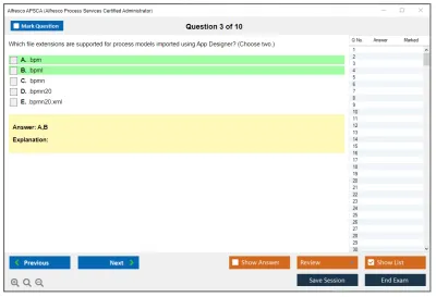 Alfresco APSCA Alfresco Process Services Certified Administrator Practice test exam simulator test engine exam Prep practice test questions answers Image 3