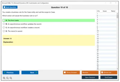 Microsoft MB2-716 Microsoft Dynamics 365 Customization and Configuration Practice test exam simulator test engine exam Prep practice test questions answers Image 10