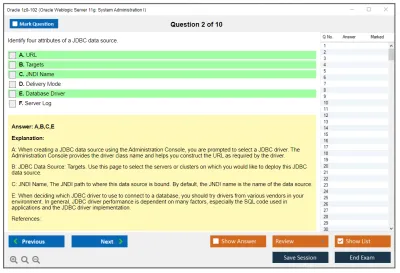 Oracle 1z0-102 Oracle Weblogic Server 11g: System Administration I Practice test exam simulator test engine exam Prep practice test questions answers Image 2