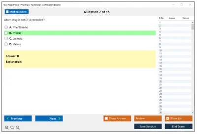 Test Prep PTCB Pharmacy Technician Certification Board Practice test exam simulator test engine exam Prep practice test questions answers Image 7
