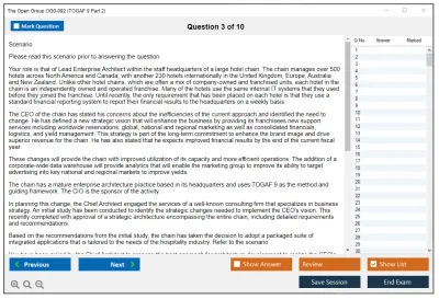 The Open Group OG0-092 TOGAF 9 Part 2 Practice test exam simulator test engine exam Prep practice test questions answers Image 3