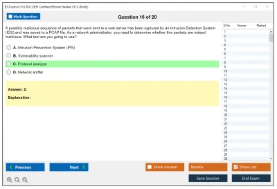 ECCouncil 312-50 Certified Ethical Hacker Exam Practice test exam simulator test engine exam Prep practice test questions answers Image 16
