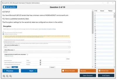 Microsoft SC-400 Microsoft Information Protection Administrator Practice test exam simulator test engine exam Prep practice test questions answers Image 2