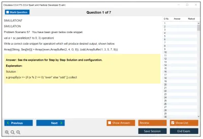 Cloudera CCA175 CCA Spark and Hadoop Developer Exam Practice test exam simulator test engine exam Prep practice test questions answers Image 1