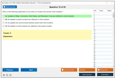 ServiceNow CIS-ITSM Certified Implementation Specialist - IT Service Management Practice test exam simulator test engine exam Prep practice test questions answers Image 19