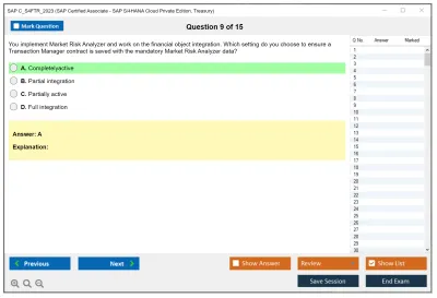 SAP C_S4FTR_2023 SAP Certified Associate - SAP S/4HANA Cloud Private Edition, Treasury Practice test exam simulator test engine exam Prep practice test questions answers Image 9