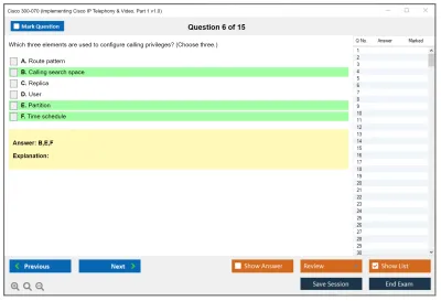 Cisco 300-070 Implementing Cisco IP Telephony &amp; Video, Part 1 v1.0 Practice test exam simulator test engine exam Prep practice test questions answers Image 6