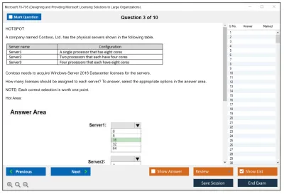 Microsoft 70-705 Designing and Providing Microsoft Licensing Solutions to Large Organizations Practice test exam simulator test engine exam Prep practice test questions answers Image 3