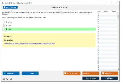 Esri EADE19-001 ArcGIS Desktop Entry 19-001 Practice test exam simulator test engine exam Prep practice test questions answers Image 6