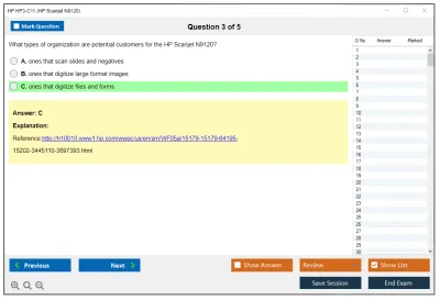 HP HP3-C11 HP Scanjet N9120 Practice test exam simulator test engine exam Prep practice test questions answers Image 3