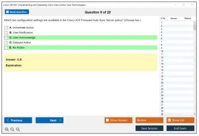 Cisco 350-601 Implementing Cisco Data Center Core Technologies (350-601 DCCOR) Practice test exam simulator test engine exam Prep practice test questions answers Image 9
