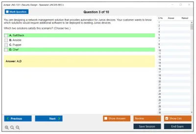 Juniper JN0-1331 Security Design - Specialist (JNCDS-SEC) Practice test exam simulator test engine exam Prep practice test questions answers Image 3