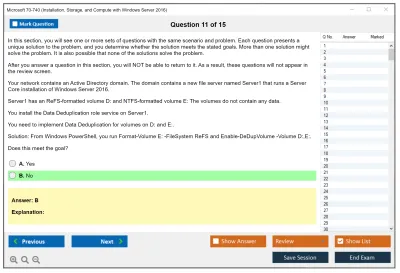 Microsoft 70-740 Installation, Storage, and Compute with Windows Server 2016 Practice test exam simulator test engine exam Prep practice test questions answers Image 11