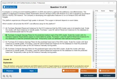 Amazon AWS SAP-C02 AWS Certified Solutions Architect - Professional Practice test exam simulator test engine exam Prep practice test questions answers Image 13