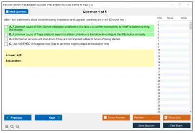 Palo Alto Networks PSE-Endpoint-Associate PSE: Endpoint Associate training for Traps 4.0 Practice test exam simulator test engine exam Prep practice test questions answers Image 1