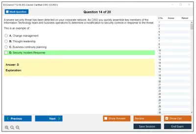 ECCouncil 712-50 EC-Council Certified CISO (CCISO) Practice test exam simulator test engine exam Prep practice test questions answers Image 14