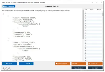 Oracle 1z0-1067-21 Oracle Cloud Infrastructure 2021 Cloud Operations Associate Practice test exam simulator test engine exam Prep practice test questions answers Image 7