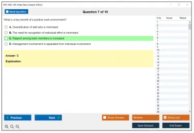 HDI HD0-100 Help Desk Analyst (HDA) Practice test exam simulator test engine exam Prep practice test questions answers Image 7