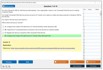 Microsoft MB-240 Microsoft Dynamics 365 Field Service Functional Consultant Practice test exam simulator test engine exam Prep practice test questions answers Image 7