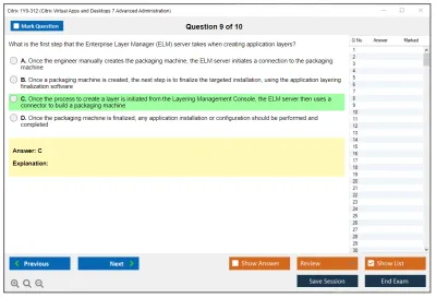 Citrix 1Y0-312 Citrix Virtual Apps and Desktops 7 Advanced Administration Practice test exam simulator test engine exam Prep practice test questions answers Image 9