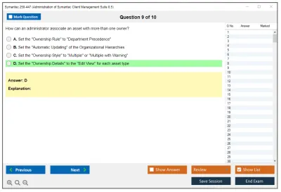 Symantec 250-447 Administration of Symantec Client Management Suite 8.5 Practice test exam simulator test engine exam Prep practice test questions answers Image 9