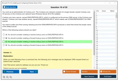 Microsoft 70-410 Installing and Configuring Windows Server 2012 Practice test exam simulator test engine exam Prep practice test questions answers Image 19