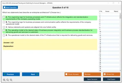 Cisco 646-048 Advanced Routing and Switching for Account Managers – ARSAM Practice test exam simulator test engine exam Prep practice test questions answers Image 5