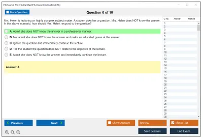 ECCouncil 312-75 Certified EC-Council Instructor (CEI) Practice test exam simulator test engine exam Prep practice test questions answers Image 6