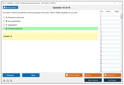 SAP C_HANADEV_16 SAP Certified Development Associate - SAP HANA 2.0 SPS04 Practice test exam simulator test engine exam Prep practice test questions answers Image 10