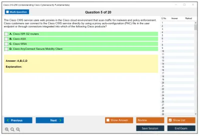 Cisco 210-250 Understanding Cisco Cybersecurity Fundamentals Practice test exam simulator test engine exam Prep practice test questions answers Image 5