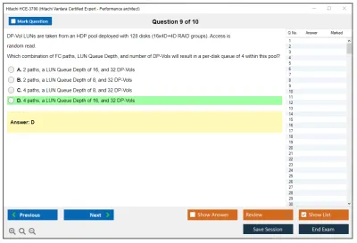 Hitachi HCE-3700 Hitachi Vantara Certified Expert - Performance architect Practice test exam simulator test engine exam Prep practice test questions answers Image 9