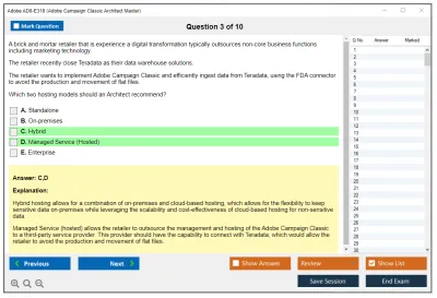 Adobe AD0-E318 Adobe Campaign Classic Architect Master Practice test exam simulator test engine exam Prep practice test questions answers Image 3