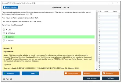 Microsoft 70-411 Administering Windows Server 2012 Practice test exam simulator test engine exam Prep practice test questions answers Image 11