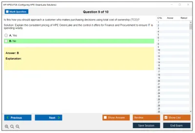 HP HPE0-P26 Configuring HPE GreenLake Solutions Practice test exam simulator test engine exam Prep practice test questions answers Image 9