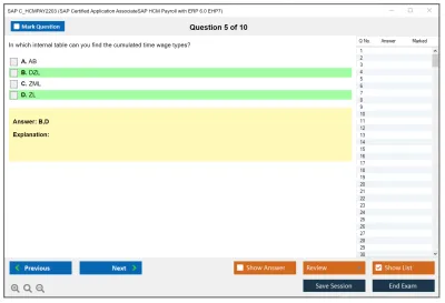 SAP C_HCMPAY2203 SAP Certified Associate - SAP HCM Payroll with ERP 6.0 EHP7 Practice test exam simulator test engine exam Prep practice test questions answers Image 5