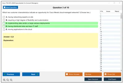 Cisco 700-505 SMB Specialization for Account Managers Practice test exam simulator test engine exam Prep practice test questions answers Image 3