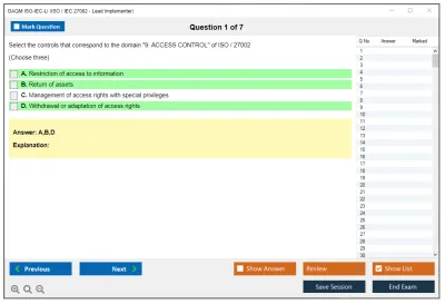 GAQM ISO-IEC-LI ISO / IEC 27002 - Lead Implementer Practice test exam simulator test engine exam Prep practice test questions answers Image 1