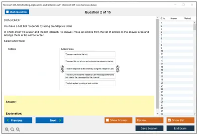 Microsoft MS-600 Building Applications and Solutions with Microsoft 365 Core Services Practice test exam simulator test engine exam Prep practice test questions answers Image 2