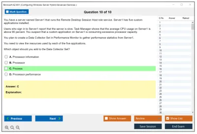 Microsoft AZ-801 Configuring Windows Server Hybrid Advanced Services Practice test exam simulator test engine exam Prep practice test questions answers Image 10