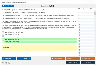 Huawei H31-161 HCIE - R&amp;S written (Carrier IP) Practice test exam simulator test engine exam Prep practice test questions answers Image 5
