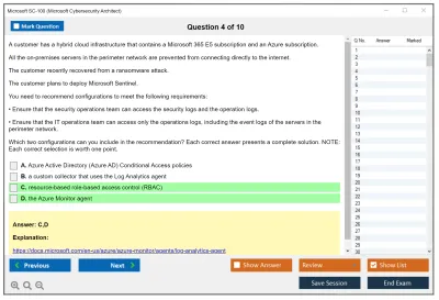 Microsoft SC-100 Microsoft Cybersecurity Architect Practice test exam simulator test engine exam Prep practice test questions answers Image 4