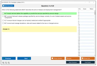 Exin EX0-001 ITIL Foundation (syllabus 2011) Practice test exam simulator test engine exam Prep practice test questions answers Image 4