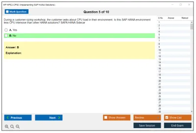 HP HPE2-CP02 Implementing SAP HANA Solutions Practice test exam simulator test engine exam Prep practice test questions answers Image 5