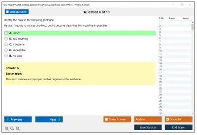 Test Prep PRAXIS-Writing-Section Pre-Professional Skills Test (PPST) - Writing Section Practice test exam simulator test engine exam Prep practice test questions answers Image 6