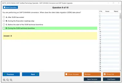 SAP E_S4HCON2022 SAP Certified Technology Specialist - SAP S/4HANA Conversion and SAP System Upgrade Practice test exam simulator test engine exam Prep practice test questions answers Image 9