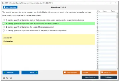 Exin ISMP Information Security Management Professional based on ISO/IEC 27001 Practice test exam simulator test engine exam Prep practice test questions answers Image 2