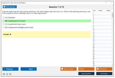 Apple 9L0-012 Mac Service Certification Practice test exam simulator test engine exam Prep practice test questions answers Image 7