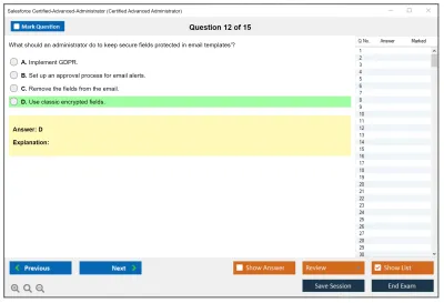 Salesforce Certified-Advanced-Administrator Salesforce Certified Advanced Administrator Practice test exam simulator test engine exam Prep practice test questions answers Image 12