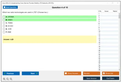 Cisco 600-212 Implementing Cisco Service Provider Mobility LTE Networks (SPLTE) Practice test exam simulator test engine exam Prep practice test questions answers Image 4